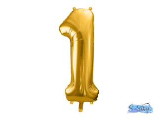 Balónek číslo 1, 86 cm zlatý