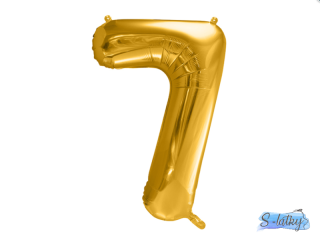 Balónek číslo 7, 86 cm zlatý