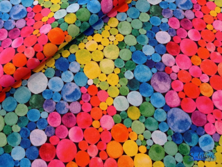 Kočárkovina barevné puntíky