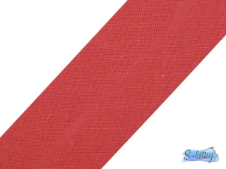 Šikmý proužek bavlněný šíře 20mm zažehlený červený