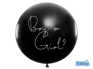 Balónek "Boy or Girl" s modrými konfetami, 1 m