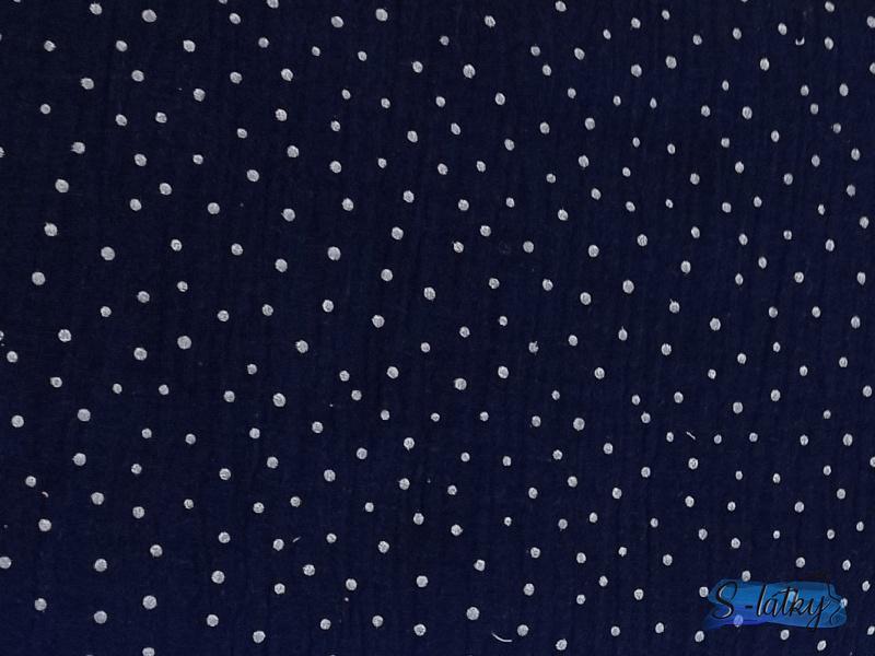 Dvojitá gázovina Poppy - tm.modrá (navy)