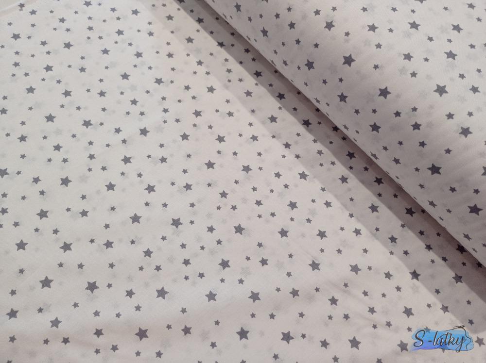 Hvězdičky šedé na bílé š.240cm