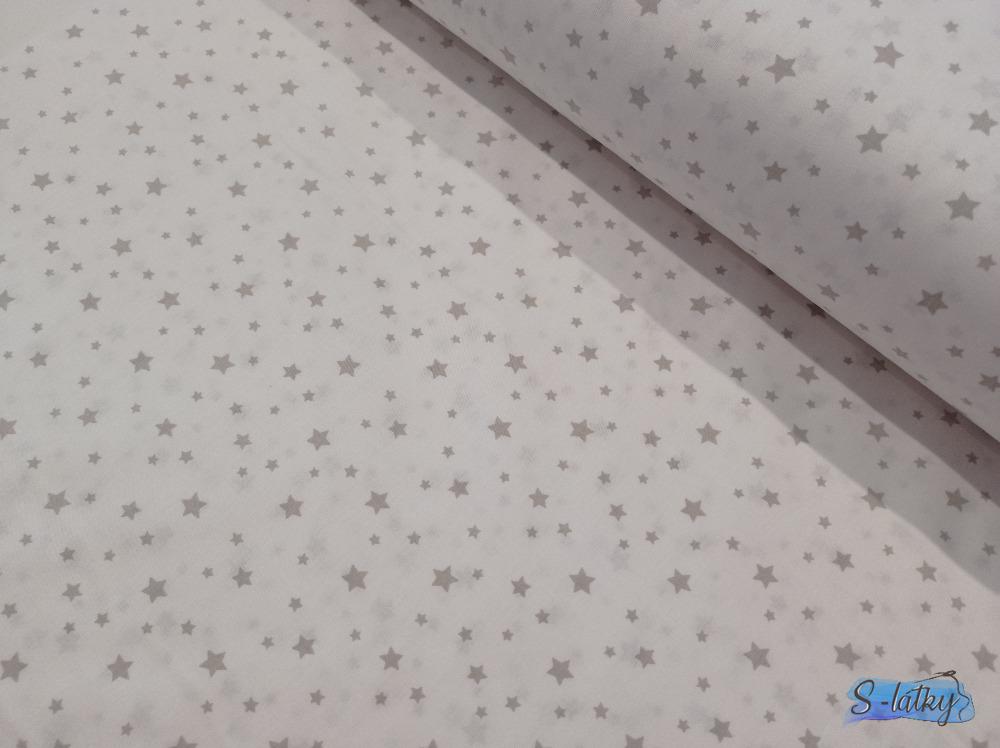 Hvězdičky béžové na bílé š.240cm