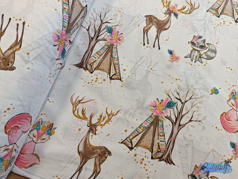 Teepee s lesními zvířátky š.240cm