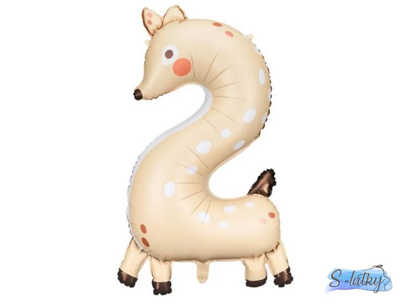  Balónek číslo 2, 86 cm zvířátka