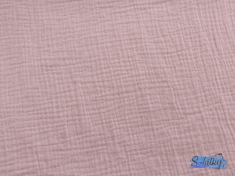 Dvojitá gázovina - sv.růžová š.140cm CELÝ NÁVIN