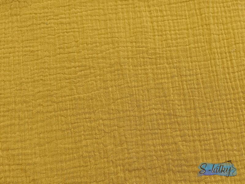 Dvojitá gázovina - hořčicová š.140cm CELÝ NÁVIN