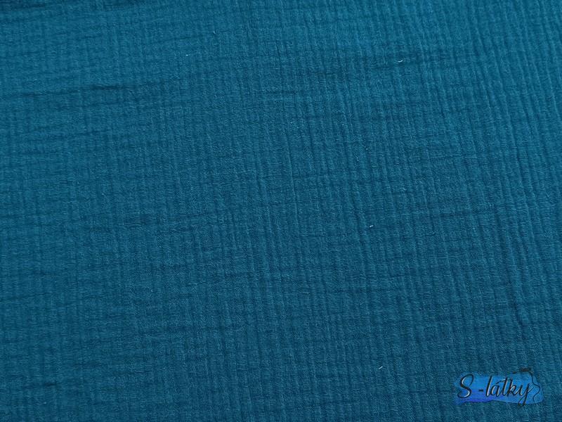 Dvojitá gázovina - petrolejová š.140cm CELÝ NÁVIN