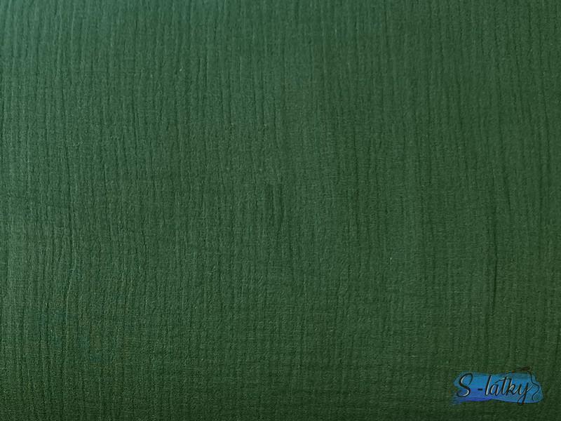 Dvojitá gázovina - tmavě zelená š.140cm CELÝ NÁVIN
