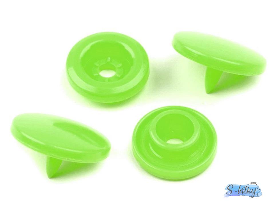 Plastové patentky velikost 18" - 50 sad neon zelené